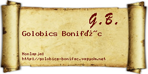 Golobics Bonifác névjegykártya
